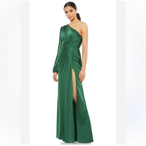 Ieena Mac Duggal 11251 - One Shoulder Ruched Evening Gown NWT - Picture 1 of 6